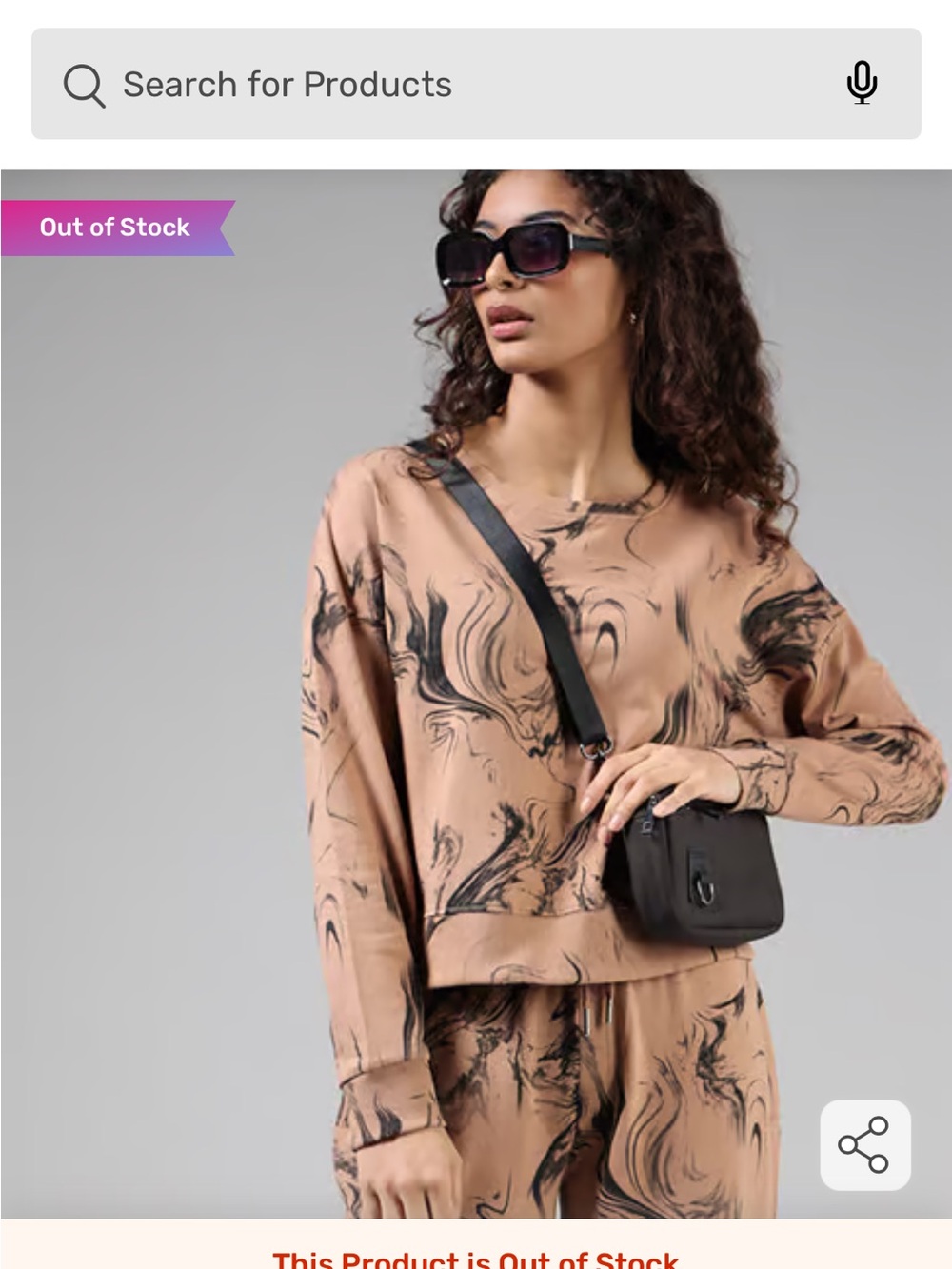 Studiofit Marbled Crewneck Sweatshirt — Tan & Black